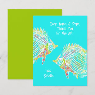 Tarjeta de agradecimiento para niños Fun Fish Trop