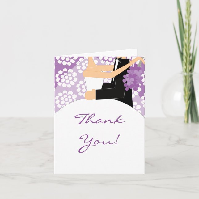Tarjeta de agradecimiento para novios con flores m (Anverso)