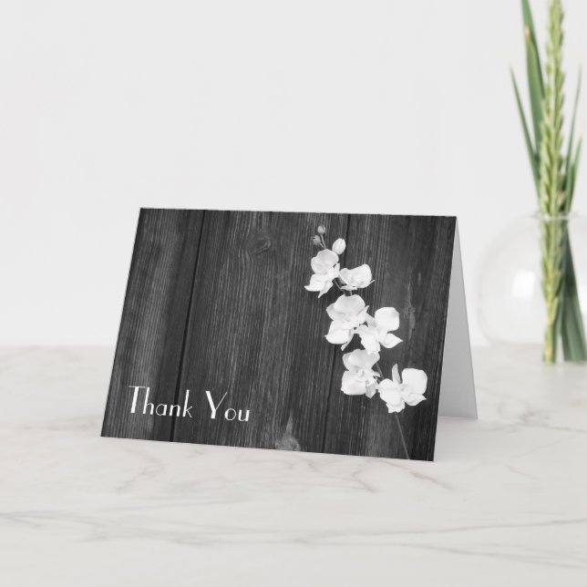 Tarjeta de agradecimiento para orquídeas negras y  (Anverso)