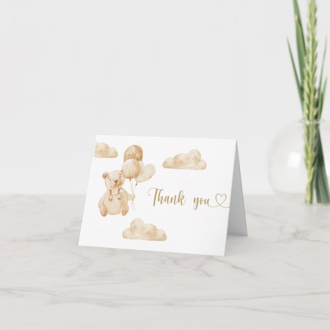 Tarjeta de agradecimiento para oso (Anverso)