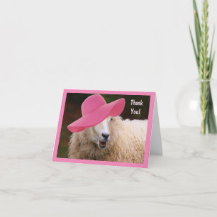 Tarjeta de agradecimiento para ovejas con estilo
