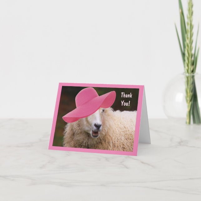 Tarjeta de agradecimiento para ovejas con estilo (Anverso)