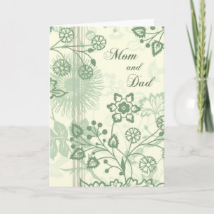 Tarjeta de agradecimiento para padres de flores ve