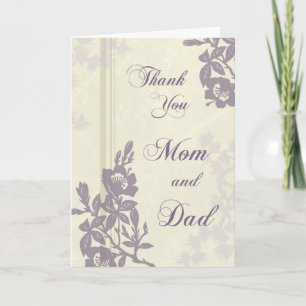 Tarjeta de agradecimiento para padres Floral Púrpu