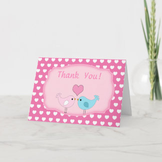 Tarjeta de agradecimiento para pájaros de amor