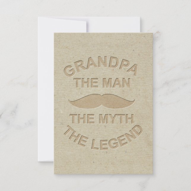 Tarjeta De Agradecimiento Para papel Grabado en relieve simulado de abuelo (Anverso)