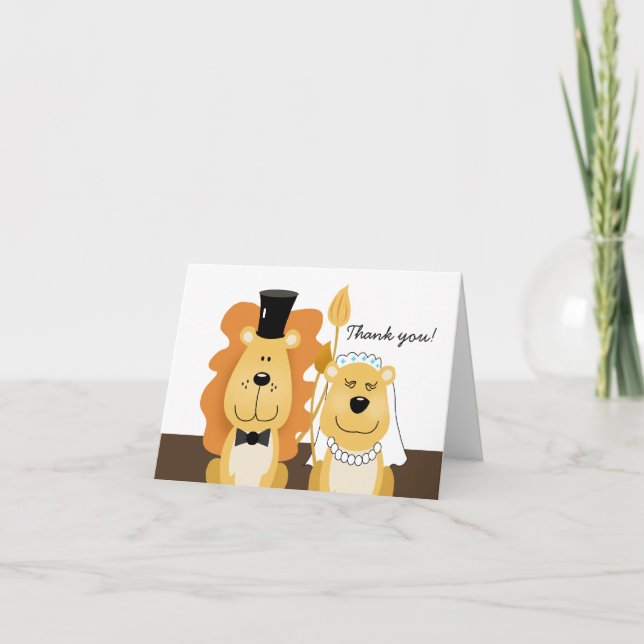 Tarjeta de agradecimiento para pareja de novios Le (Anverso)
