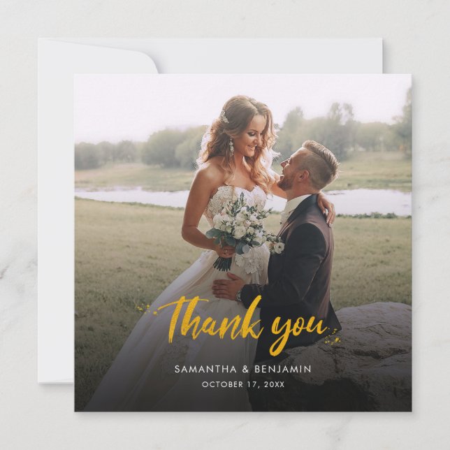 Tarjeta de agradecimiento para parejas con letra a (Anverso)