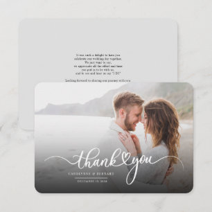 Tarjeta de agradecimiento para parejas modernas de