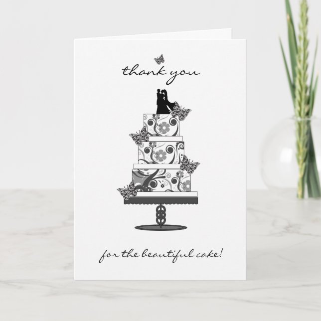 tarjeta de agradecimiento para pastel de boda - gr (Anverso)