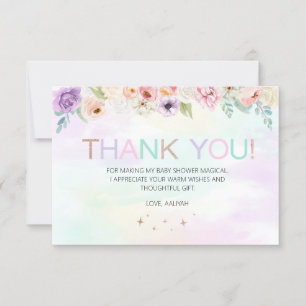 Tarjeta de agradecimiento para Pastel Rainbow Flor