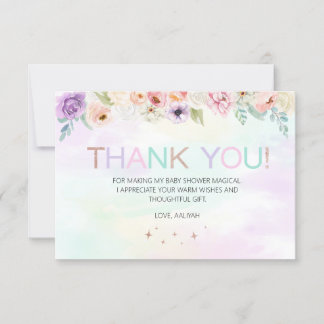 Tarjeta de agradecimiento para Pastel Rainbow Flor