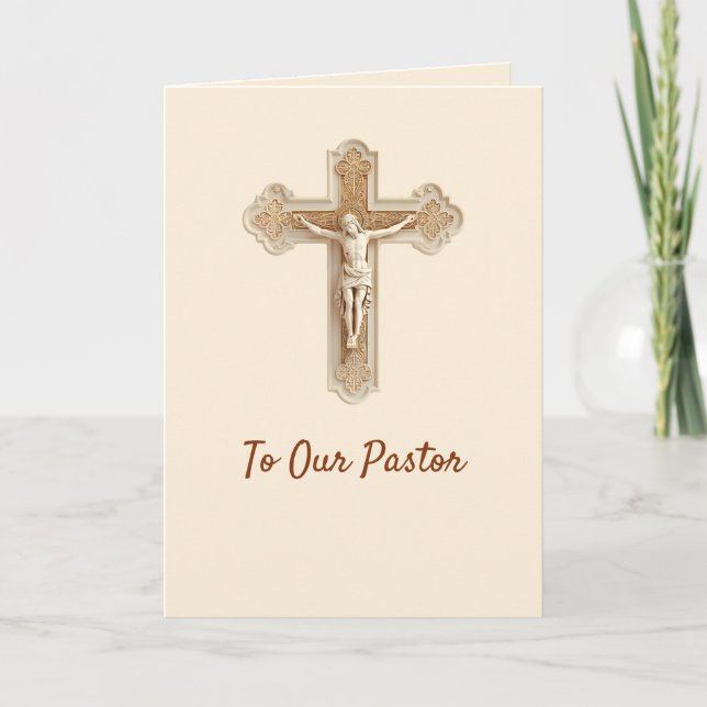 Tarjeta de Agradecimiento para Pastor Crucifijo El (Anverso)