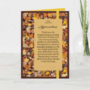 Tarjeta de Agradecimiento para Pastor de Hojas de 