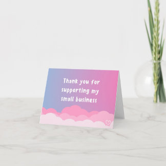 Tarjeta de agradecimiento para pequeña empresa Pas