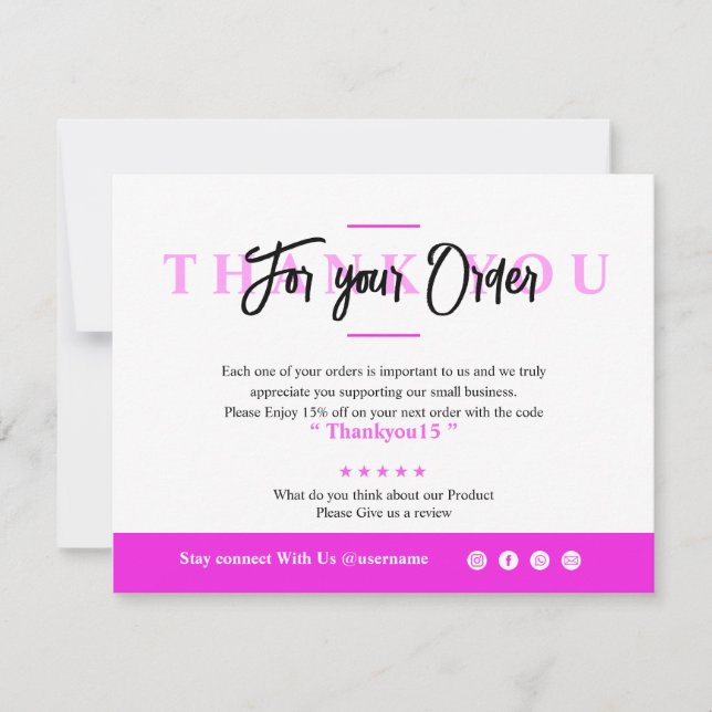 Tarjeta de agradecimiento para pequeñas empresas (Anverso)