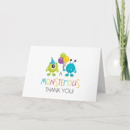 Tarjeta de agradecimiento para pequeño monstruo