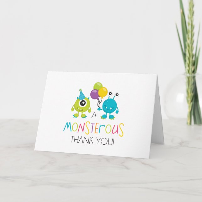 Tarjeta de agradecimiento para pequeño monstruo (Anverso)