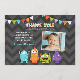 Tarjeta de agradecimiento para pequeño monstruo de
