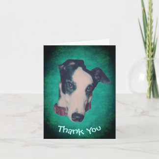 Tarjeta de agradecimiento para perro de Greyhound