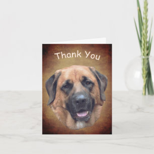 Tarjeta de agradecimiento para perro de Mastiff