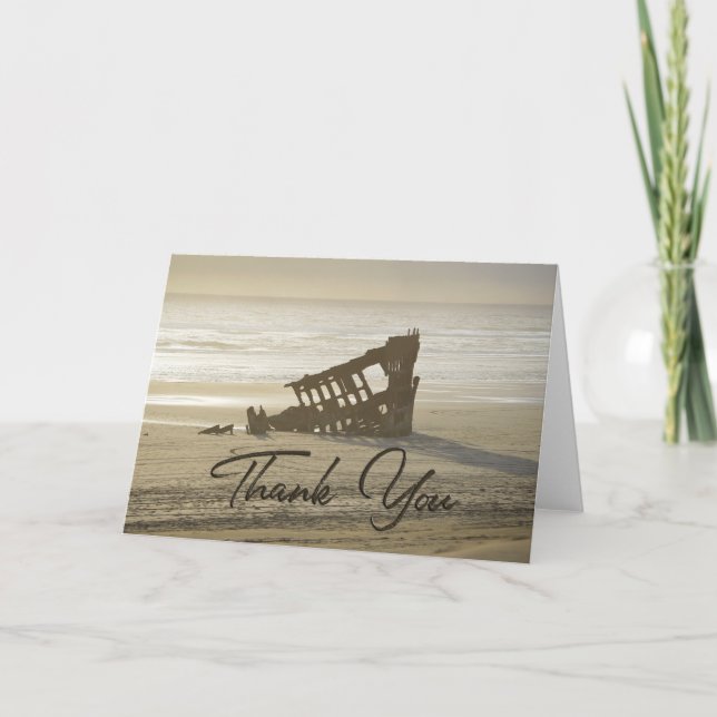 Tarjeta de agradecimiento para Peter Iredale Beach (Anverso)