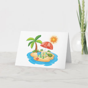 Tarjeta de agradecimiento para picnic de Isla Trop
