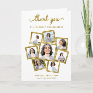Tarjeta de agradecimiento para portador de féretro