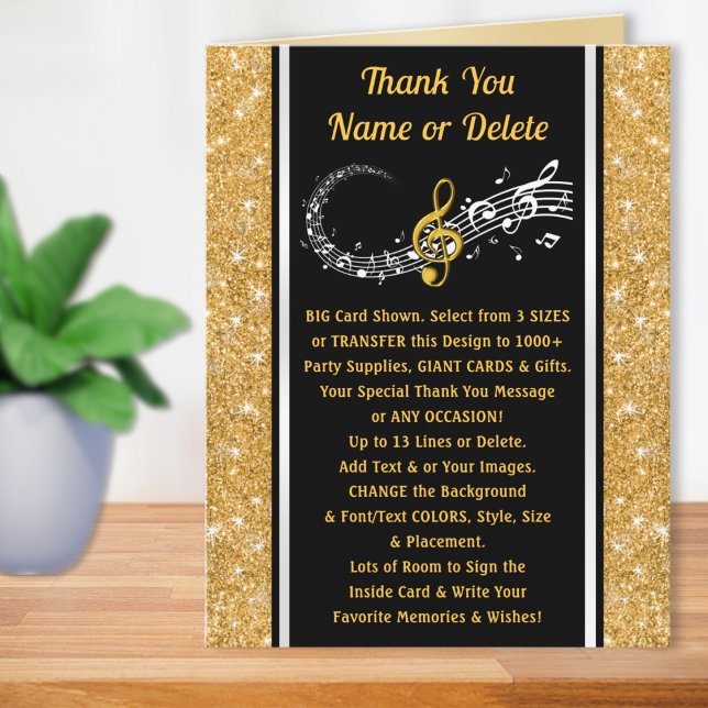 Tarjeta de agradecimiento para profesor de música, (Music teacher thank you cards. Choir Director Card. Band Director, Music teacher appreciation card.)