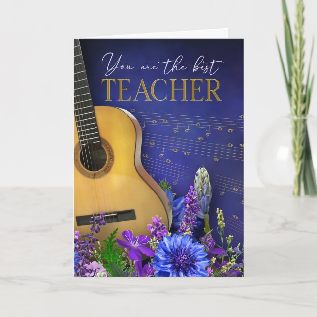 Tarjeta de Agradecimiento para Profesor de Música (Anverso)