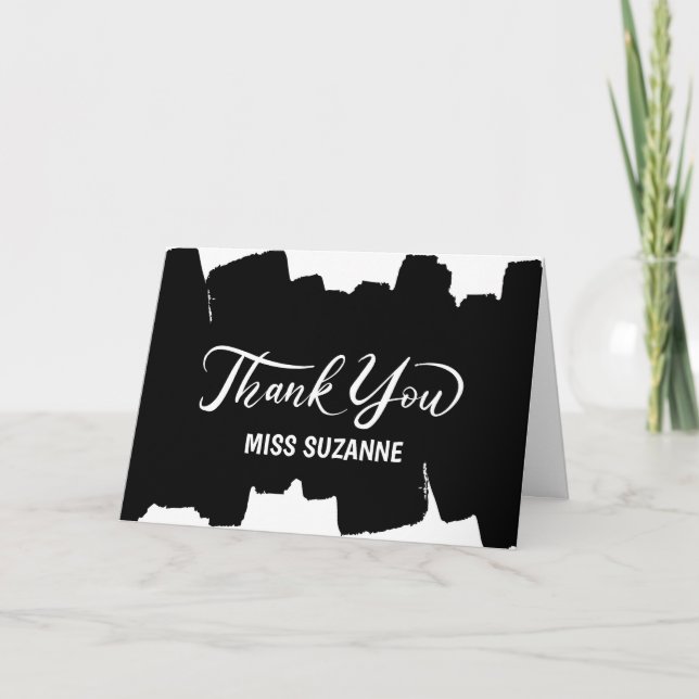 Tarjeta de agradecimiento para profesor, trabajado (Anverso)