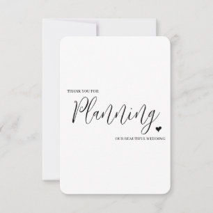 Tarjeta de agradecimiento para proveedor de bodas