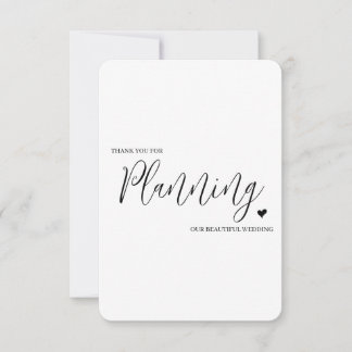 Tarjeta de agradecimiento para proveedor de bodas 