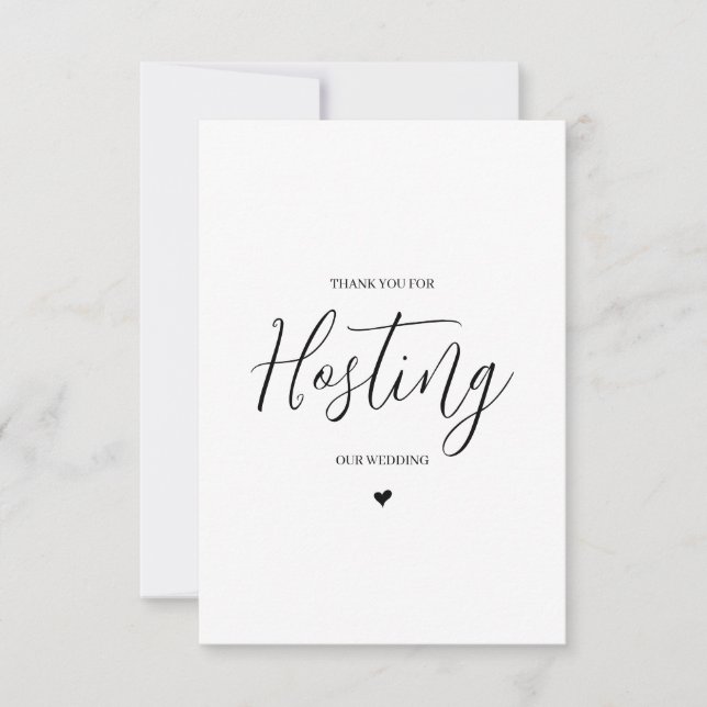 Tarjeta de agradecimiento para proveedor de bodas  (Anverso)