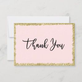 Tarjeta de agradecimiento para Purpurinas rosados