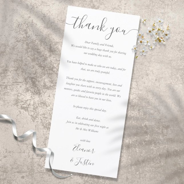 Tarjeta de agradecimiento para recepción de boda c (Subido por el creador)