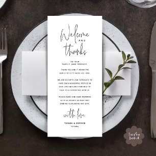 Tarjeta de agradecimiento para recepción de boda d