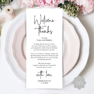 Tarjeta de agradecimiento para recepción de boda m