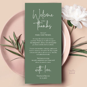 Tarjeta de agradecimiento para recepción de boda m