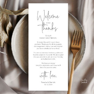 Tarjeta de agradecimiento para recepción de boda m