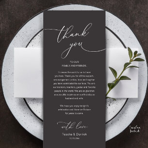 Tarjeta de agradecimiento para recepción de boda r
