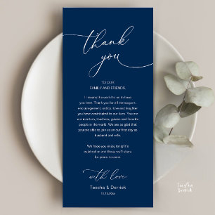 Tarjeta de agradecimiento para recepción de boda r