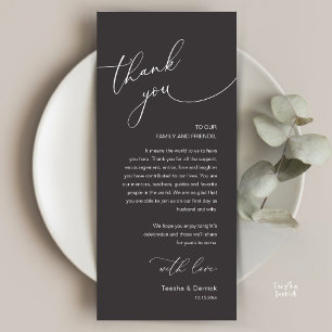 Tarjeta de agradecimiento para recepción de boda r