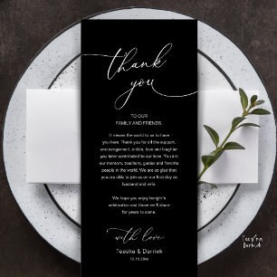Tarjeta de agradecimiento para recepción de boda r