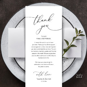 Tarjeta de agradecimiento para recepción de boda r