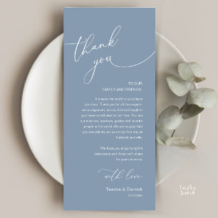Tarjeta de agradecimiento para recepción de boda r