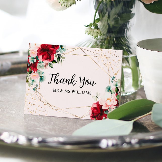 Tarjeta de agradecimiento para Red Rose & Gold Wat (Subido por el creador)