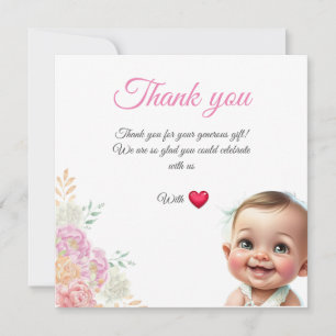 Tarjeta de agradecimiento para regalo de bebé