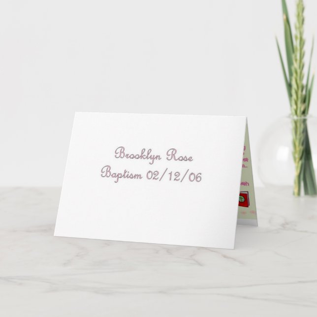 Tarjeta de agradecimiento para regalos de Bautismo (Anverso)