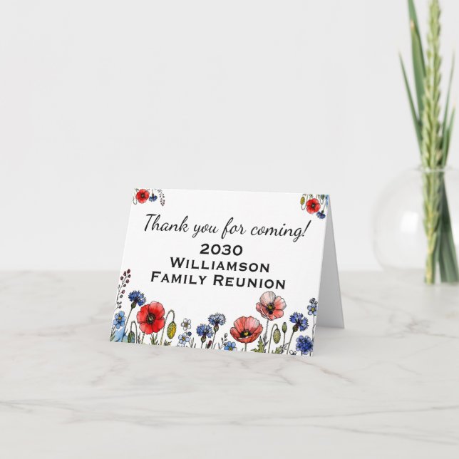 Tarjeta de agradecimiento para reunión familiar Am (Anverso)